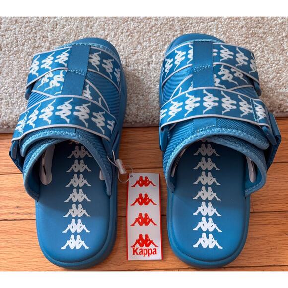 Kappa 222 Banda Mitel 1, Slide Sandals Blue Sky-White-Grey-Lt Unisex 8 - Picture 4 of 8